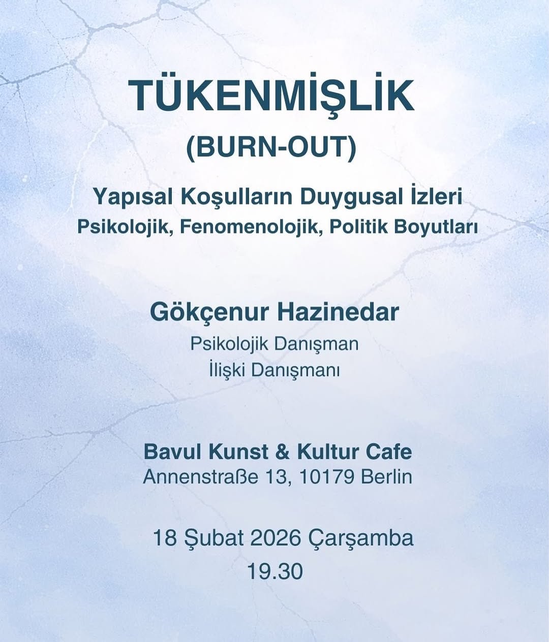 Bu seminerde tükenmişlik (burn-out) kavramını yalnızca kişisel bir meseleye indi…