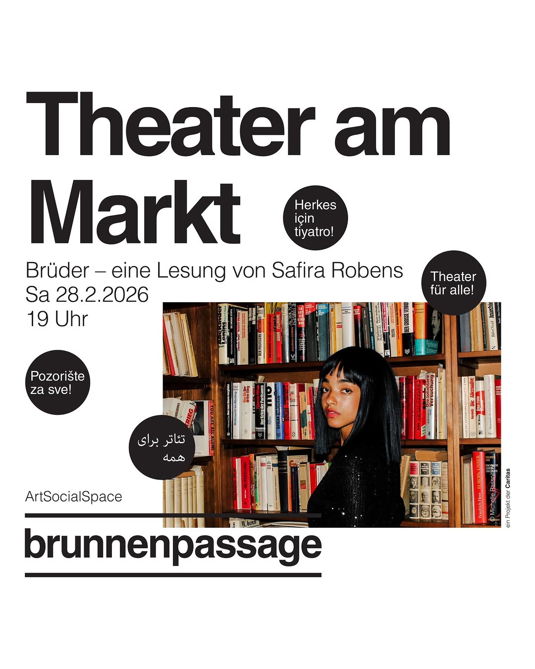 📆 Sa. 28.02.2026, 19 Uhr Theater am Markt  Brüder - eine Lesung von Safira Roben…