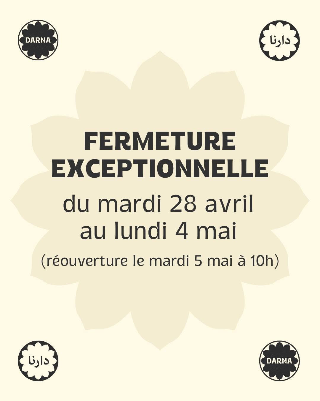 Une petite fermeture, on se voit le 4 mai :)