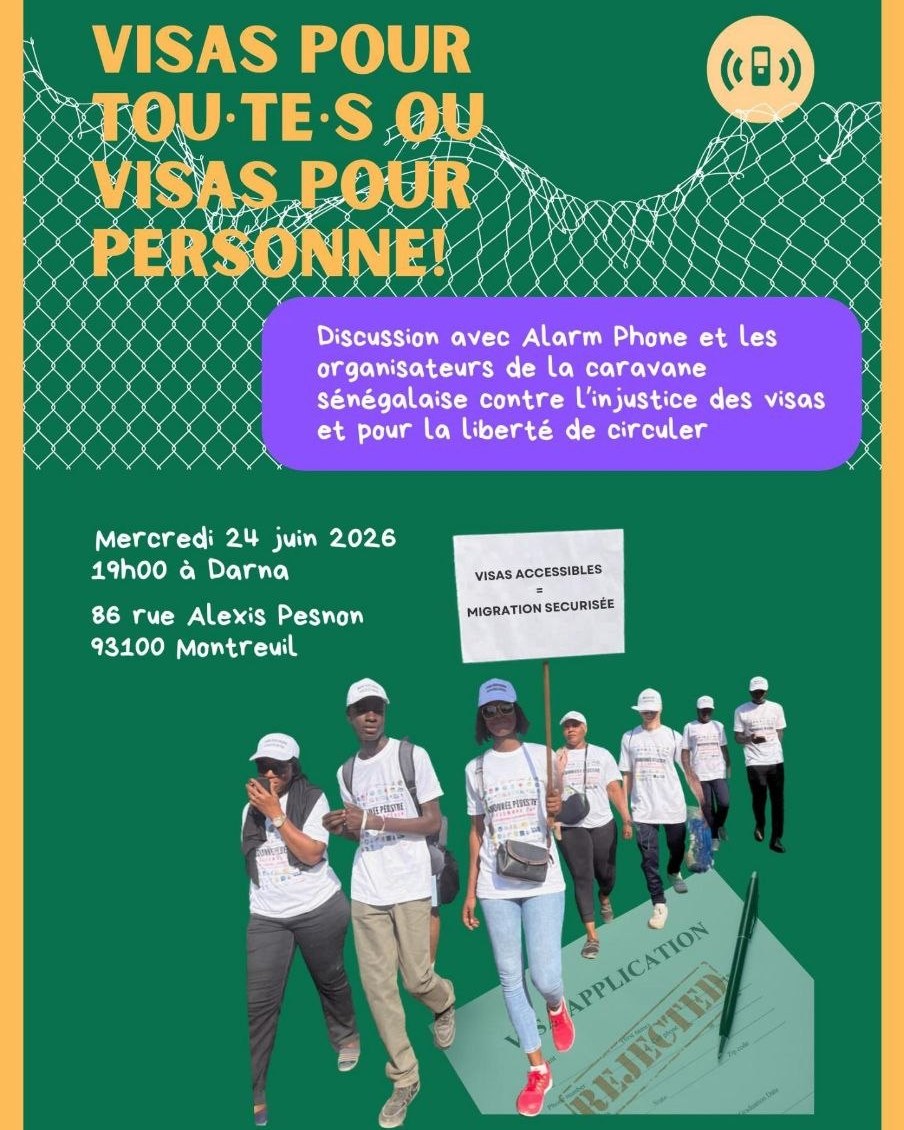 Des visas pour tous.tes ou des visas pour personne ! Soirée de soutien à la Cara…